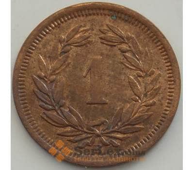 Монета Швейцария 1 раппен 1919 КМ3 AU арт. 13235