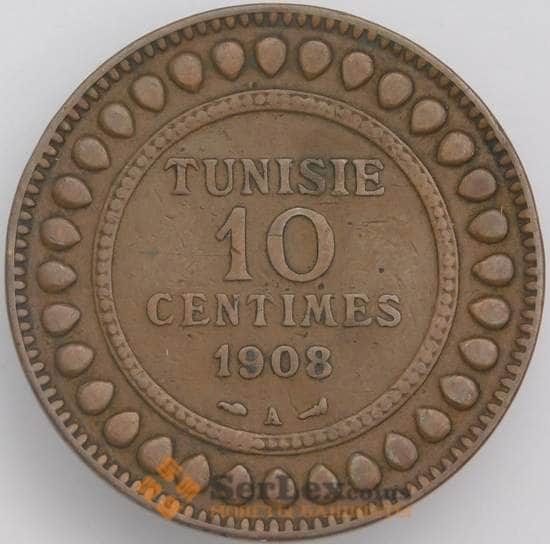 Тунис 10 сантимов 1908 КМ236 XF арт. 39811