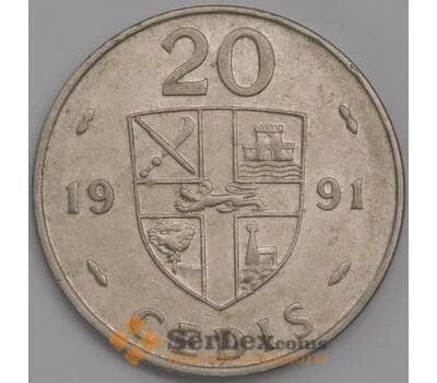 Гана монета 20 седи 1991 КМ30 VF арт. 43484