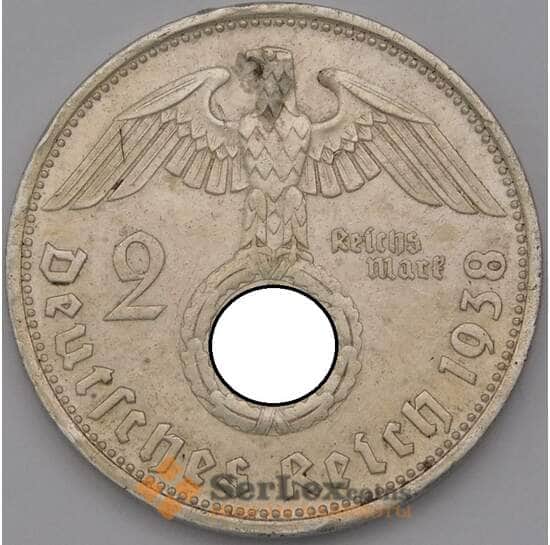Германия монета 2 марки 1938 В КМ93 XF арт. 36770