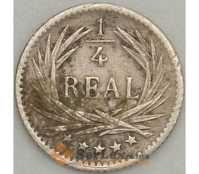 Монета Гватемала 1/4 реала 1896 КМ162 VF Серебро (n17.19) арт. 21161