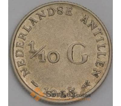 Монета Нидерландские Антиллы 1/10 гульдена 1963 КМ3 XF арт. 12230