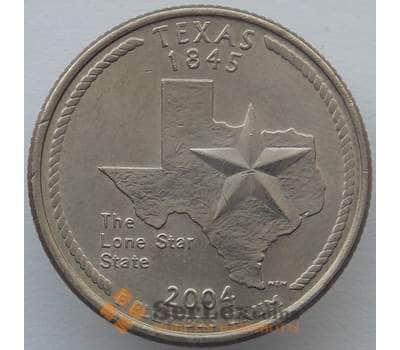 Монета США 25 центов 2004 P КМ357 aUNC Техас (J05.19) арт. 18007