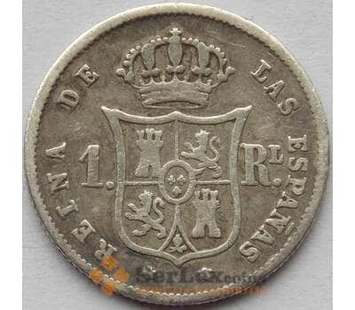 Монета Испания 1 реал 1857 КМ606 VF Серебро Изабелла II  арт. 15167