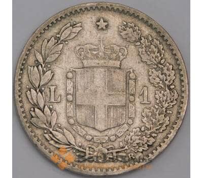 Италия 1 лира 1884 КМ24.1 VF  арт. 41717