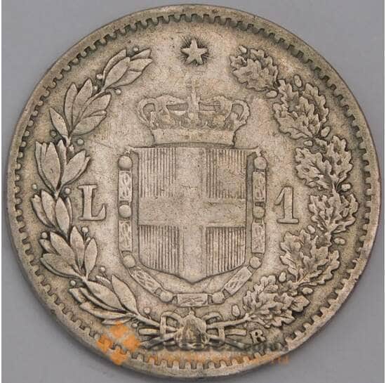 Италия 1 лира 1884 КМ24.1 VF  арт. 41717