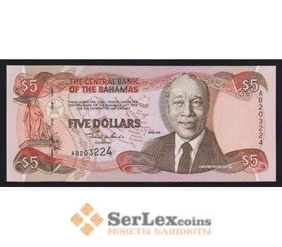 Багамские острова 5 долларов 2001 Р63b UNC арт. 54340