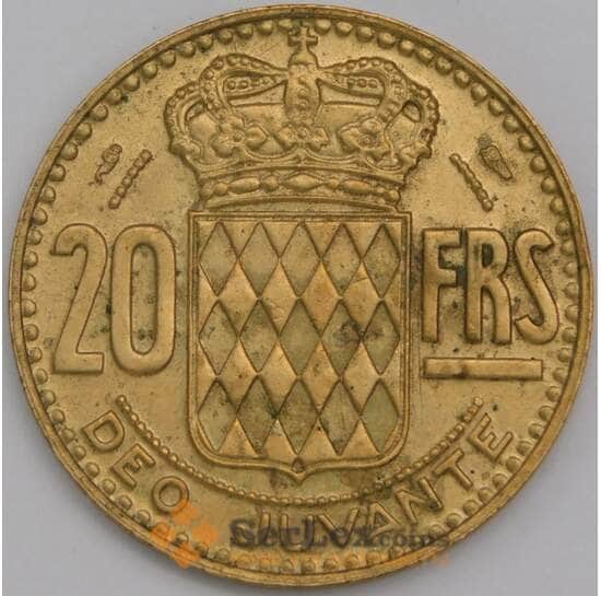Монако монета 20 франков 1950 КМ131 VF арт. 43178