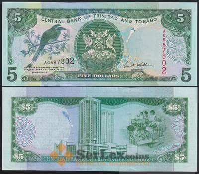 Тринидад и тобаго банкнота 5 долларов 2002 Р42 UNC  арт. 48372