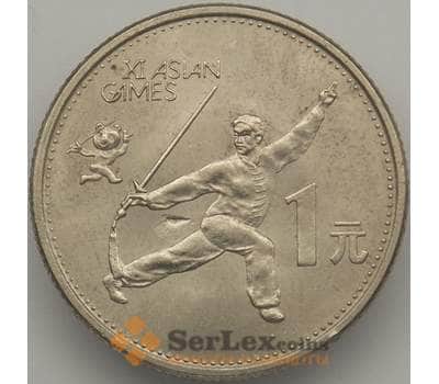 Монета Китай 1 юань 1990 КМ266 AU арт. 18746