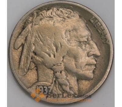 США монета 5 центов 1937 КМ134 VF арт. 43907