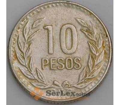Колумбия монета 10 песо 1989-1994 КМ281 XF арт. 45314