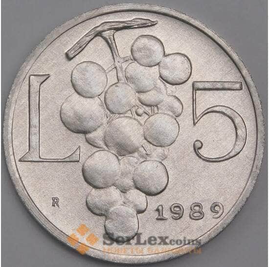 Сан-Марино монета 5 лир 1989 КМ234 UNC Шестнадцать веков истории арт. 42883