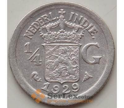 Монета Нидерландская Восточная Индия 1/4 гульдена 1929 КМ312 VF+ арт. 12867