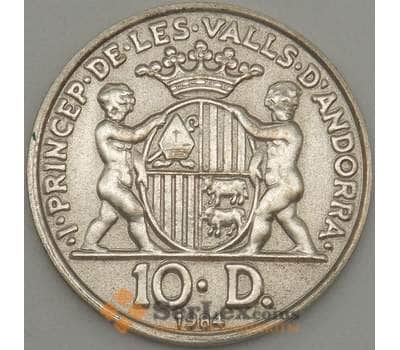 Монета Андорра 10 динер 1984 КМ17 aUNC Жоан Д.М. Епископ Уржеля Серебро n17.19 арт. 19919