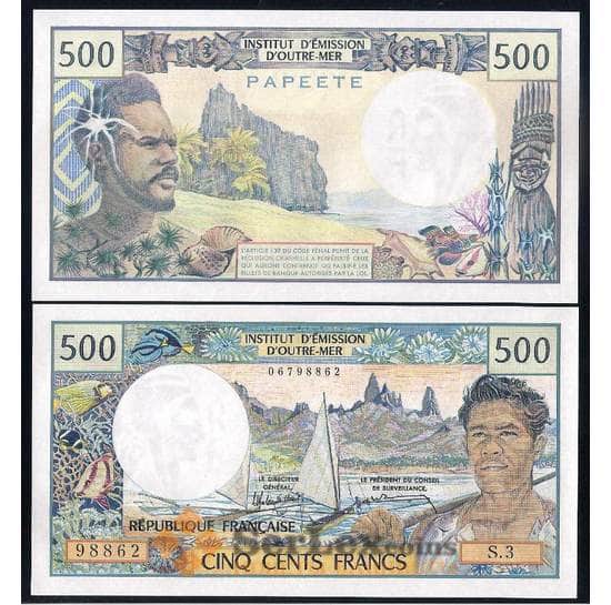 Таити (Papeete) банкнота 500 франков 1985 Р25d UNC арт. 42533