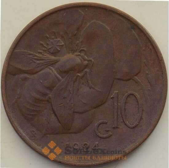 Италия 10 чентезимо 1925 КМ60 XF+ арт. 13072