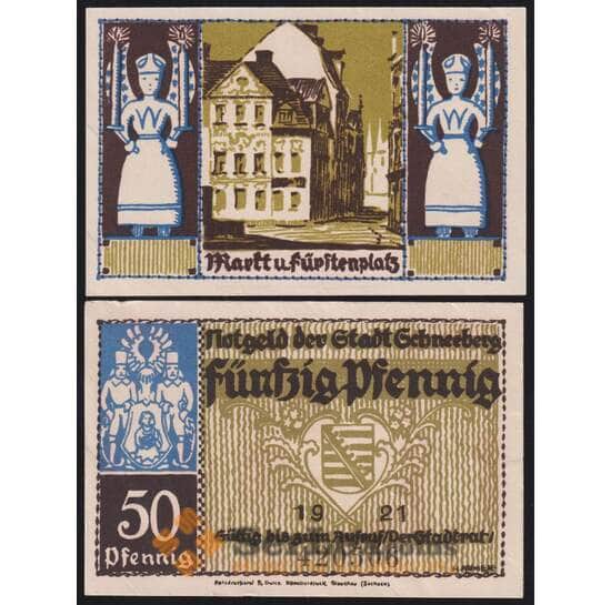 Германия Шнеберг 50 пфеннигов 1921 Р1190.1а-2/6 aUNC арт. 49132