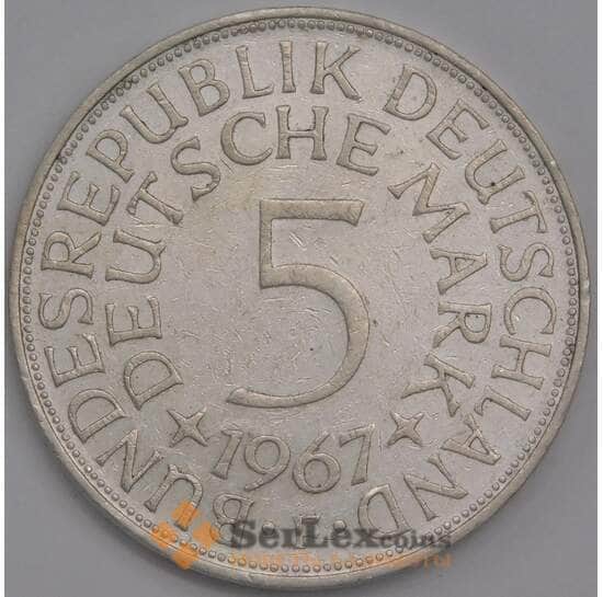 Германия монета 5 марок 1967 F КМ112 XF арт. 42751