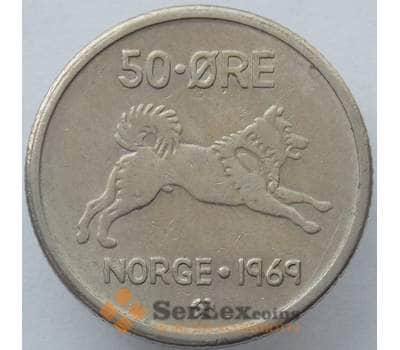 Монета Норвегия 50 эре 1969 КМ408 XF (J05.19) арт. 15554