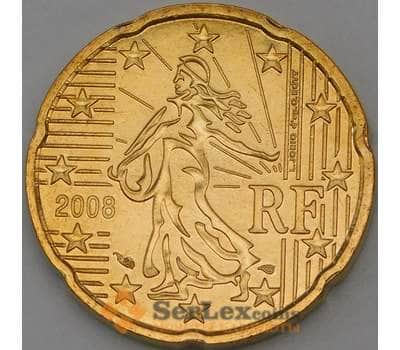 Монета Франция 20 центов 2008 BU наборная арт. 28823