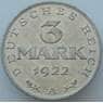 Германия 3 марки 1922 А КМ28 UNC Блеск (J05.19) арт. 16784