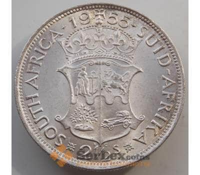 Монета Южная Африка ЮАР 2 1/2 шиллинга 1955 КМ51 BU Серебро арт. 14566