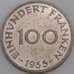Саар (Саарленд) монета 100 франков 1955 КМ4 AU арт. 43151