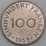 Саар (Саарленд) монета 100 франков 1955 КМ4 AU арт. 43151