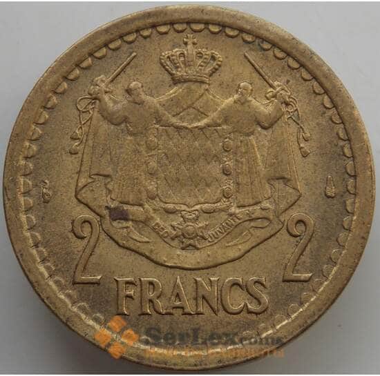 Монако 2 франка 1945 КМ121а AU арт. 14602