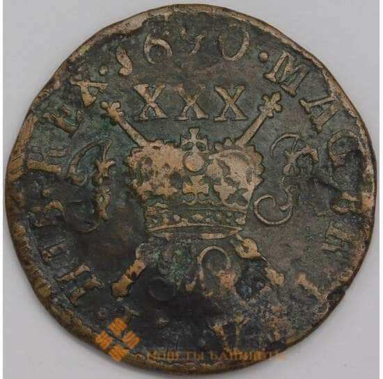 Ирландия 1/2 кроны 1690 КМ101 VG арт. 40527
