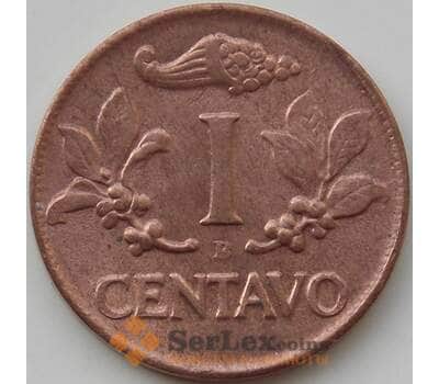 Монета Колумбия 1 cентаво 1944 КМ205 UNC арт. 14172