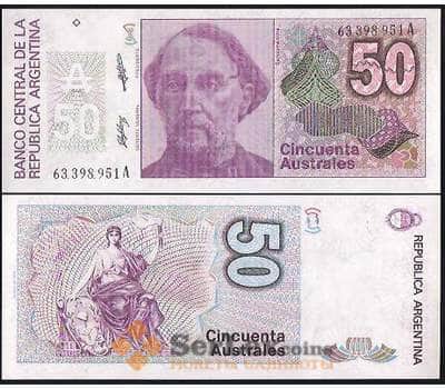Банкнота Аргентина 50 Аустралей 1986-1989 Р326b UNC арт. В00907