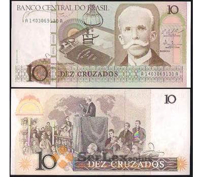 Банкнота Бразилия 10 крузейро 1986-88 UNC №209 арт. В00908