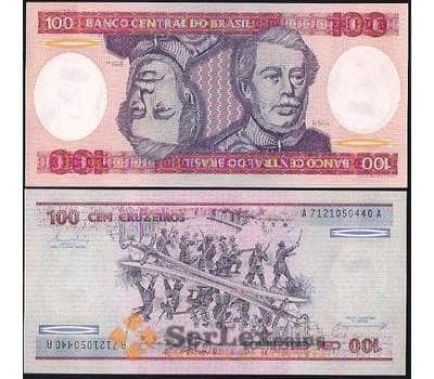 Банкнота Бразилия 100 крузейро 1981-1985 UNC №198 арт. В00909