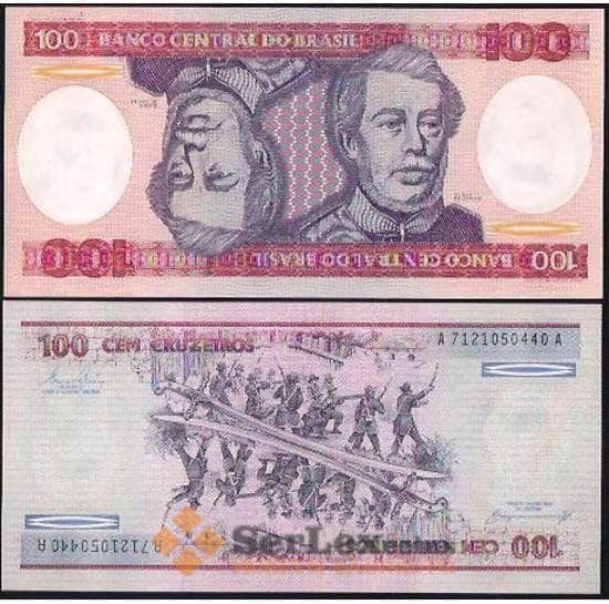 Бразилия банкнота 100 крузейро 1981-1985 Р198 UNC арт. В00909