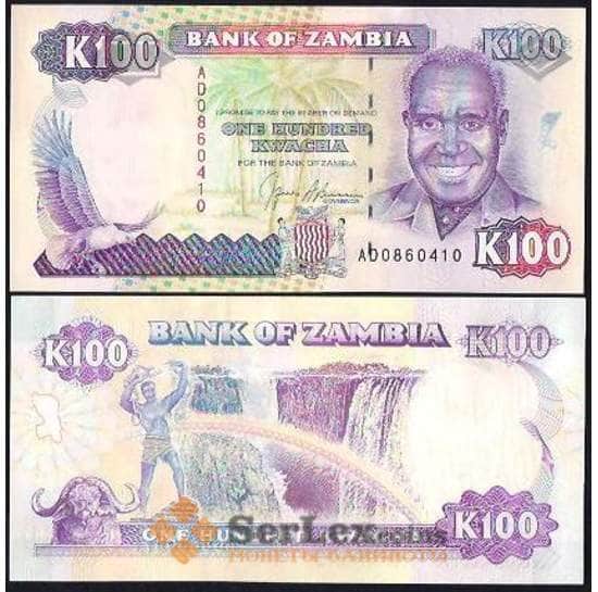 Замбия 100 квача 1989-1991 Р34 UNC  арт. В00918
