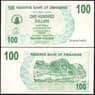 Зимбабве 100 долларов 2006 Р42 UNC арт. В00921