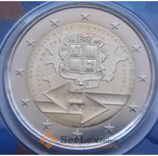 Андорра 2 евро 2015 25 лет Таможенному союзу UNC Блистер арт. С03086