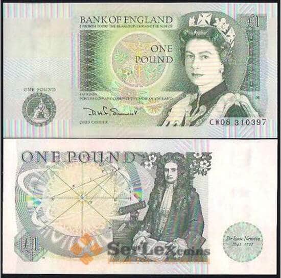 Великобритания 1 фунт 1977-1993 UNC №377 арт. В00967