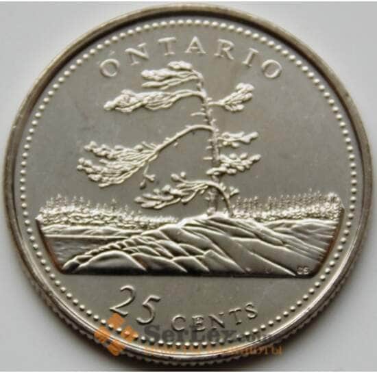 Канада 25 центов 1992 КМ223 UNC Онтарио арт. С03235