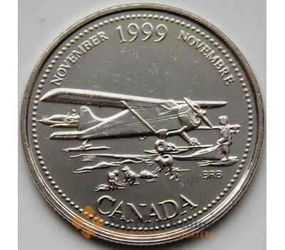 Монета Канада 25 центов 1999 КМ352 UNC Ноябрь арт. С03244