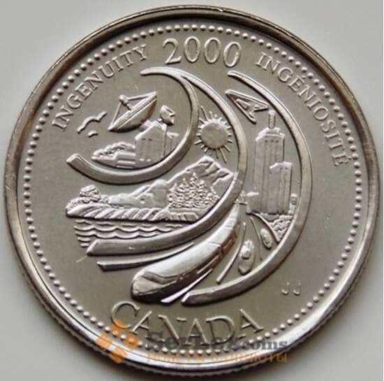 Канада 25 центов 2000 КМ380 UNC Изобретательность арт. С03249