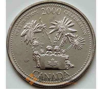 Монета Канада 25 центов 2000 КМ383 UNC Торжества арт. С03252