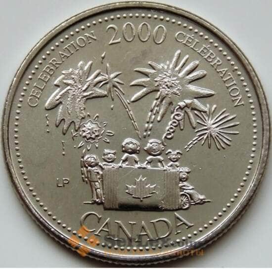 Канада 25 центов 2000 КМ383 UNC Торжества арт. С03252
