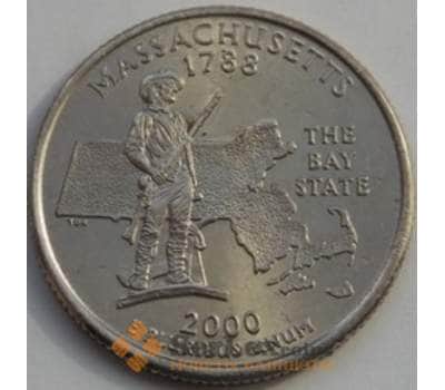 Монета США 25 центов 2000 Массачусетс P UNC арт. С03260