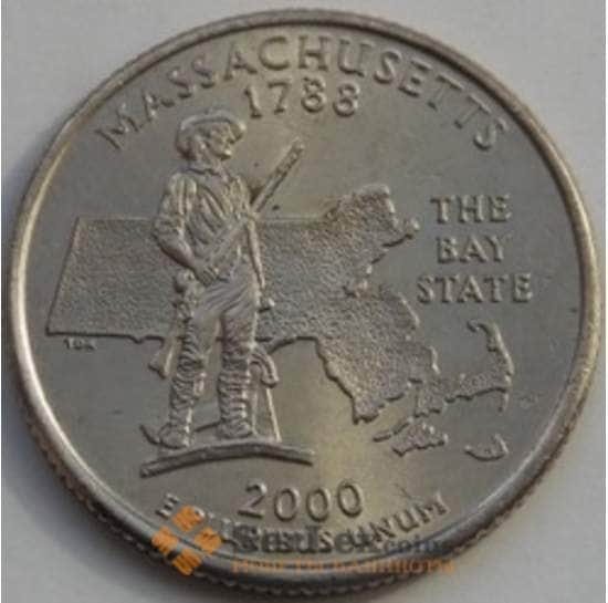 США 25 центов 2000 Массачусетс P UNC арт. С03260