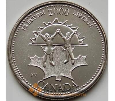 Монета Канада 25 центов 2000 КМ374 UNC Свобода арт. С03267