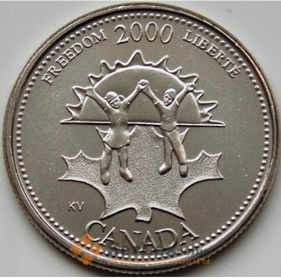 Канада 25 центов 2000 КМ374 UNC Свобода арт. С03267