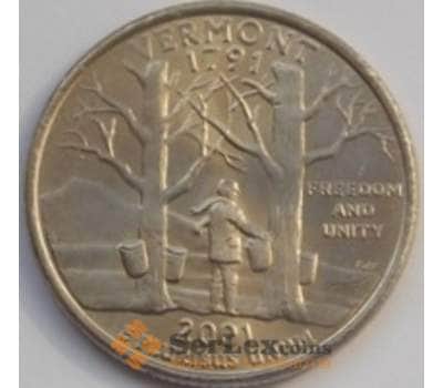 Монета США 25 центов 2001 Вермонт P UNC арт. С03326